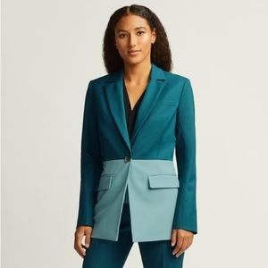 NWOT - Argent Teal/Blue Colorblocked Blazer size 4